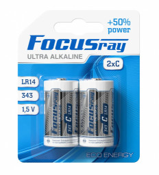 Батарейка FOCUSray ULTRA ALKALINE LR14 BL2 - 2 шт на блистере 