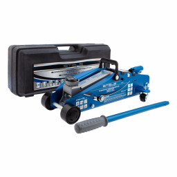 Домкрат гидравлический подкатной с фиксатором, 2.5 т, Safety Pin, 140-385 мм, в кейсе Stels