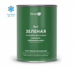 Грунт-эмаль по ржавчине 3в1 Элкон матовая зеленая 0,8кг