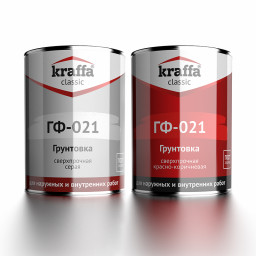 Грунтовка ГФ-021 KRAFFA 1,9кг сверхпрочная красно-коричневый