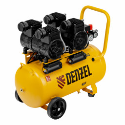 Компрессор безмасл. малошумный DLP -3000/50, 3 кВт, 2х1,5 кВт,50 л, 2850 об/мин,500 л/мин Denzel