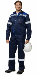 Костюм летний ТИТАН/АНТЕЙ куртка, п/к синий с васильковым СОП