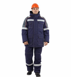 Костюм зимний мужской МЕГАСТАТОЙЛ темно-синий/серый/оранж
