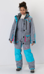 Костюм зимний женский SIBERIA Lady, серый/голубой HUNTSMAN