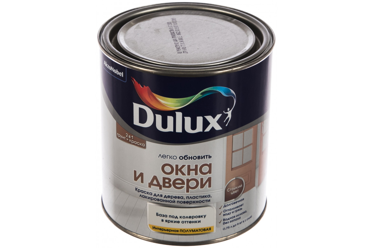 Dulux краска окна и двери полуматовая BC 0,75л