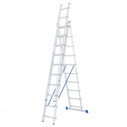 Лестница, 3 х 10 ступеней, алюминиевая, трехсекционная, Сибртех