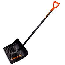 Лопата снеговая пластиковая FINLAND 490*410 с деревянным черенком 1023-Ч