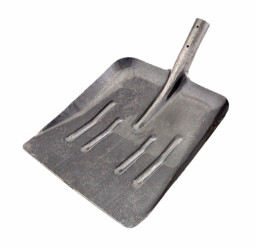 Лопата снеговая уборочная 325х365х35 рельсовая сталь с ребрами жесткости тулейка 40мм без черенка