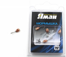 Мормышка вольф  ЯМАН  Капля с фосф. с отв, р.4,5,вес 1,20 цв.медь