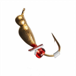 Мормышка вольфрамовая Нимфа с ушком оснащён. паетками и бисер. 3,0 мм 0,51 гр. Go (MW-4530-GO) Helio