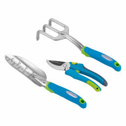 Набор садового инструмента с секатором, алюминиевый цельнолитой, 3 предмета, LUXE Palisad