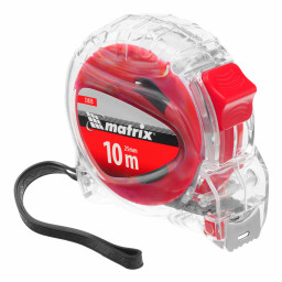 Рулетка Crystal,10 м х 25 мм,корпус из поликарбоната Matrix