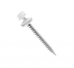 Саморез 4,8*70 сверло,гол.шестигр.с шайбой, RAL 9003 Сигнальный белый Pront