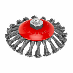 Щетка для УШМ, 125 мм, М14, "тарелка", крученая проволока 0.5 мм Matrix