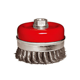 Щетка для УШМ 80 мм М14 "чашка" крученая металлическая проволока МАТRIХ