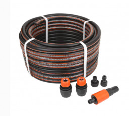 Шланг поливочный ТЭП d=1/2 12,7 мм Жук Оптима 25 м с коннекторами и насадкой