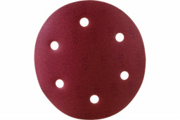 Шлифовальный лист круглый с отверстиями 225 мм Р180, 6 отверс. (5 шт) KRESS