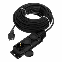 Удлинитель-шнур силовой Top Series, КГТТ, 20м, 3 розетки, 3 x 2,5 мм Denzel